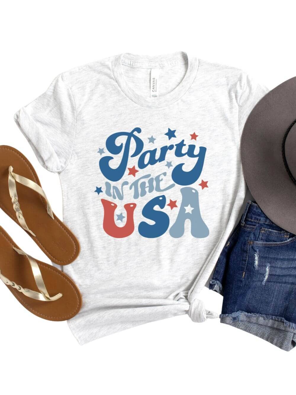 Party in the USA Patriotic 4th of July Patriotic Graphic T-Shirt - Sydney So Sweet