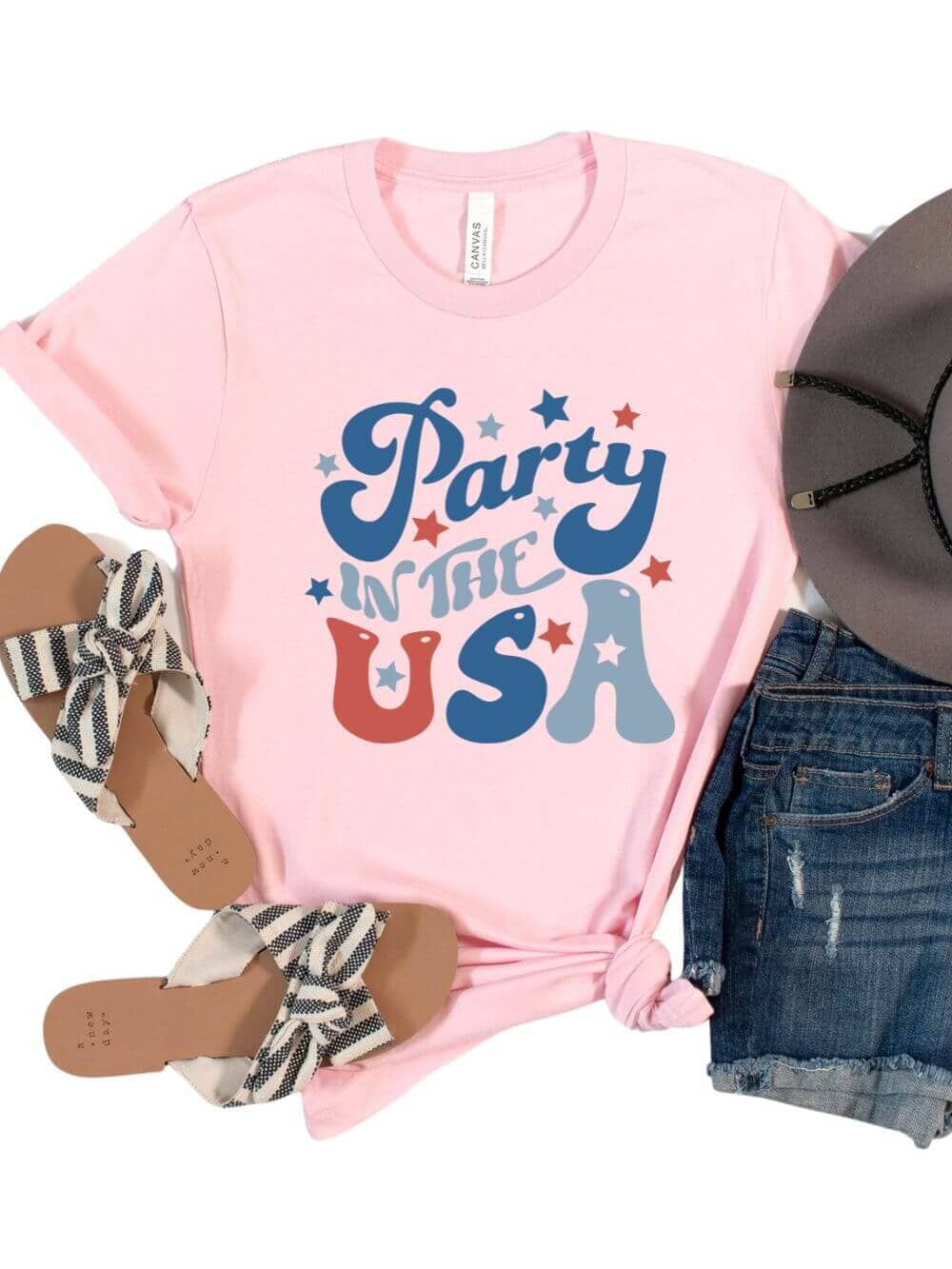 Party in the USA Patriotic 4th of July Patriotic Graphic T-Shirt - Sydney So Sweet