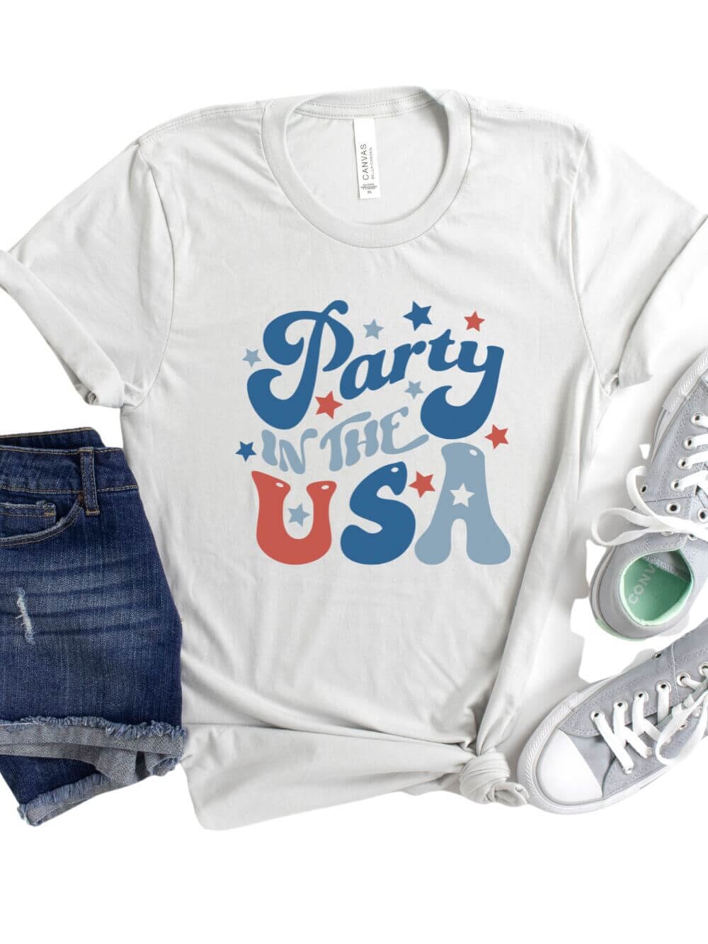 Party in the USA Patriotic 4th of July Patriotic Graphic T-Shirt - Sydney So Sweet