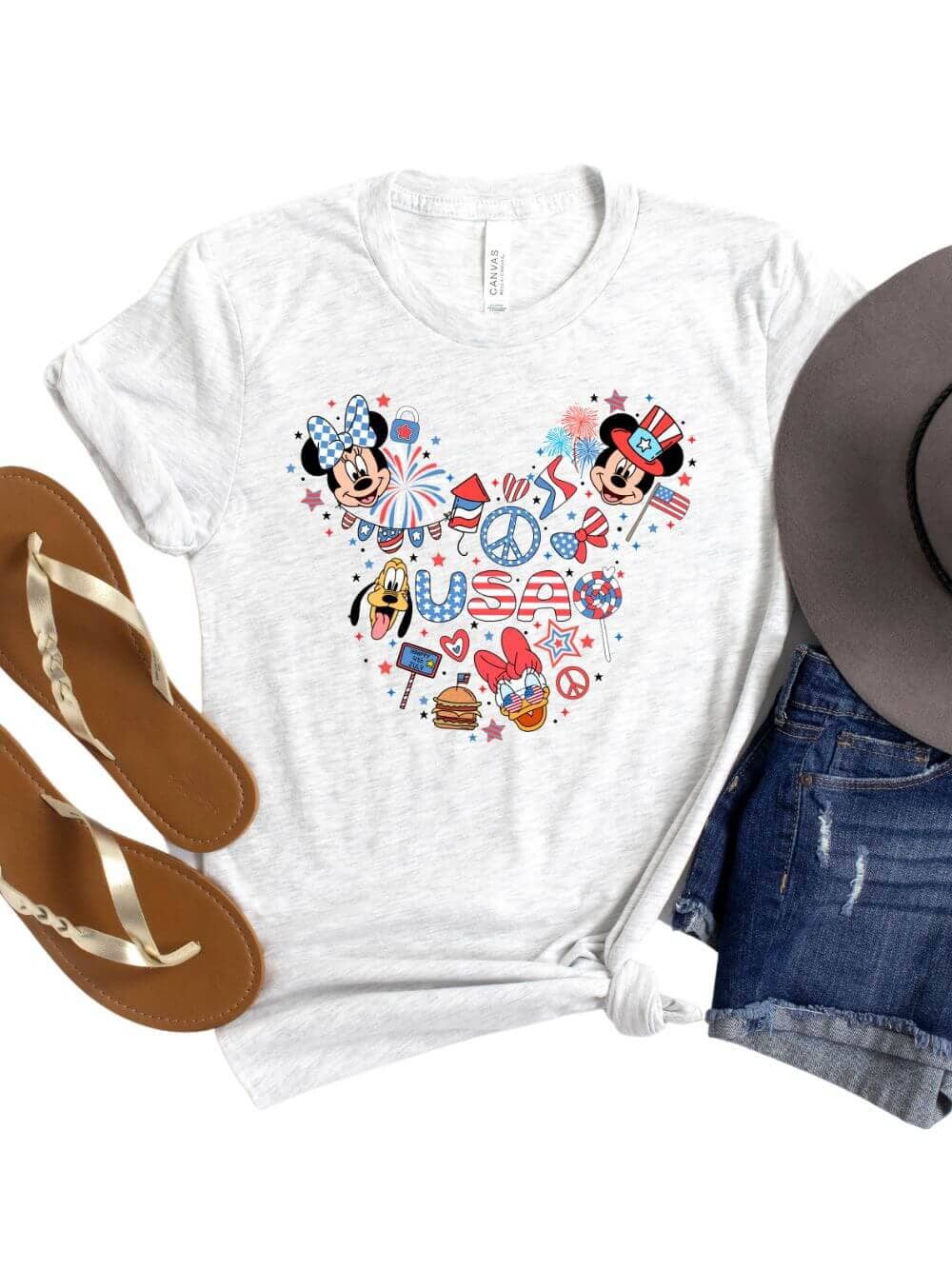 Patriotic Mouse Head Fourth of July T-Shirt Bella + Canvas Unisex Jersey Short Sleeve Tee - Sydney So Sweet