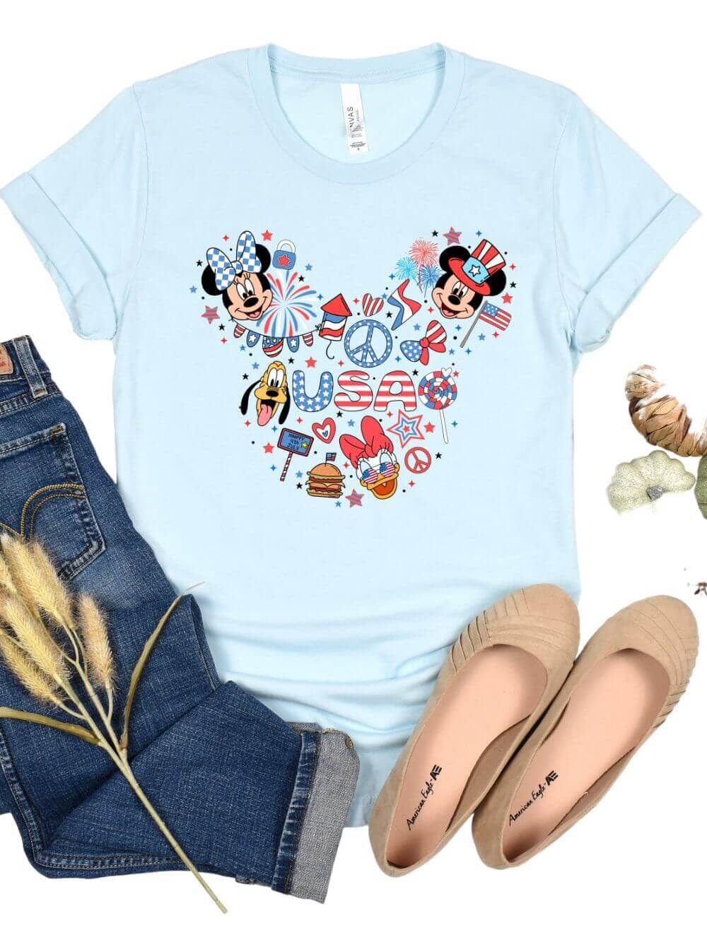 Patriotic Mouse Head Fourth of July T-Shirt Bella + Canvas Unisex Jersey Short Sleeve Tee - Sydney So Sweet