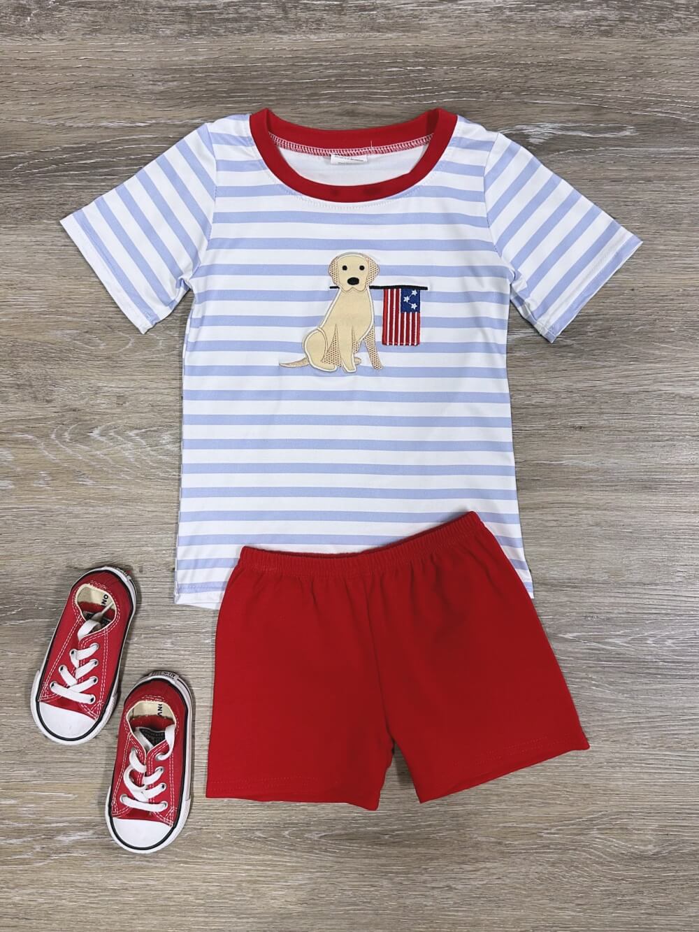 Patriotic Pup Boys 4th of July Patriotic Short Outfit - Sydney So Sweet