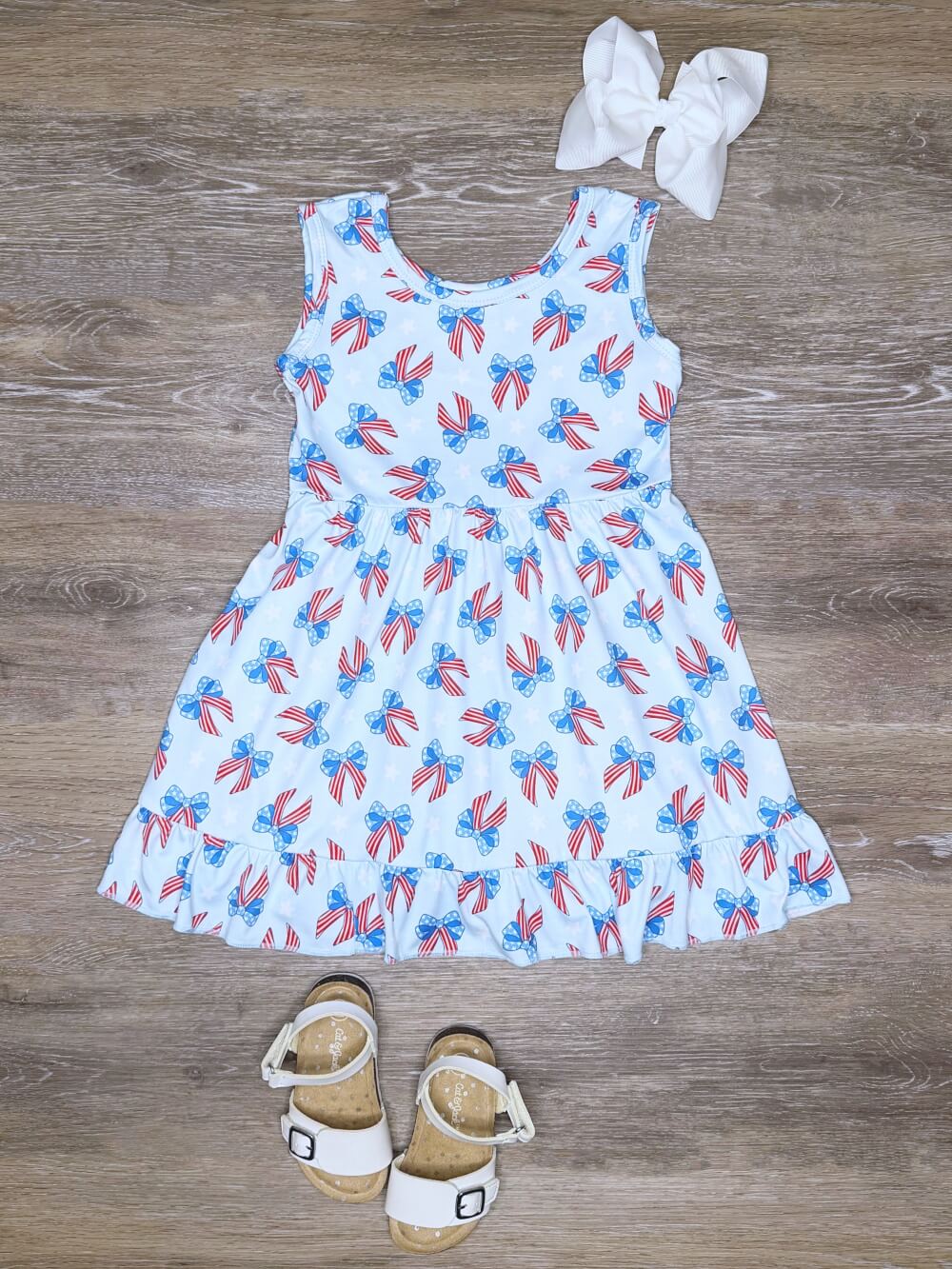 Patriotic Sweet Coquette Bow Girls Dress