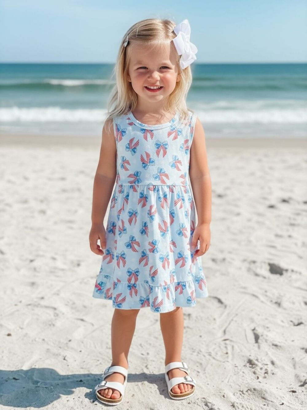 Patriotic Sweet Coquette Bow Girls Dress