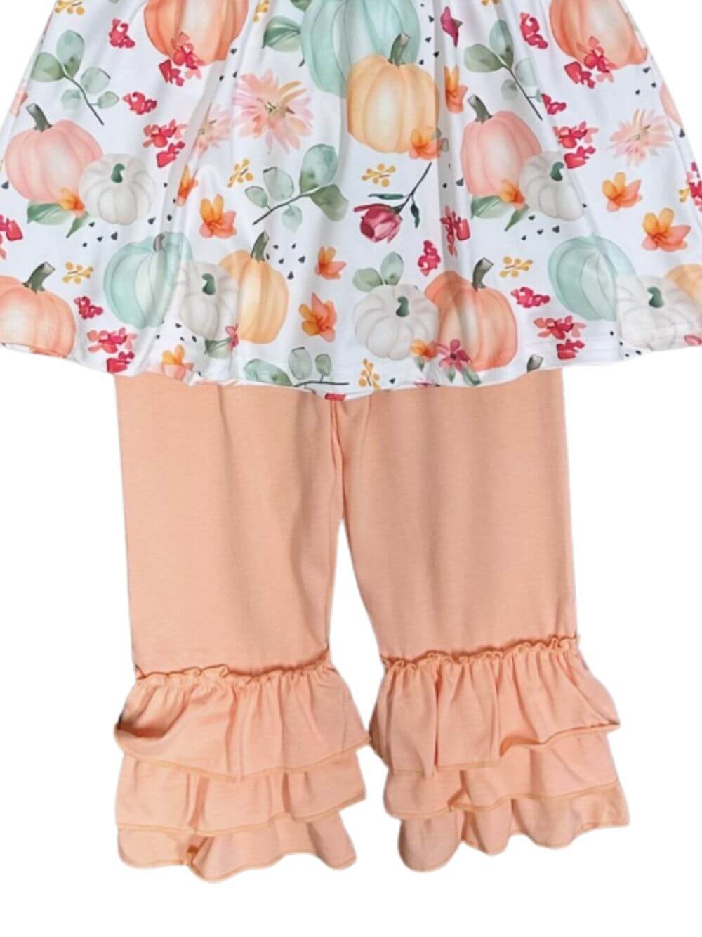 Peachy Pumpkins Girls Ruffle Pants Fall Outfit - Sydney So Sweet