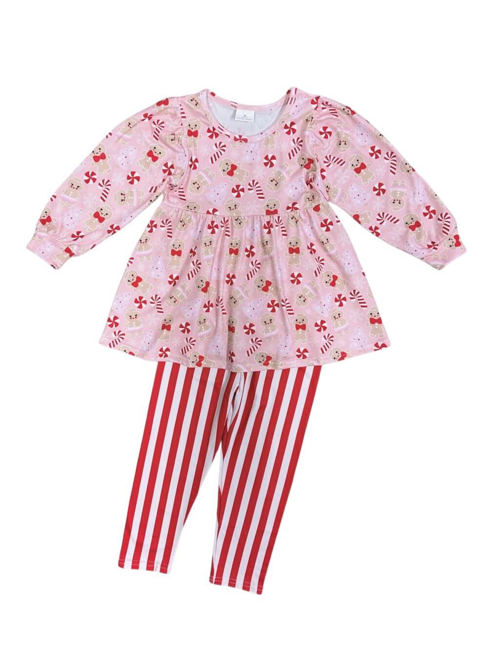 Peppermint & Gingerbread Girls Christmas Outfit - Sydney So Sweet
