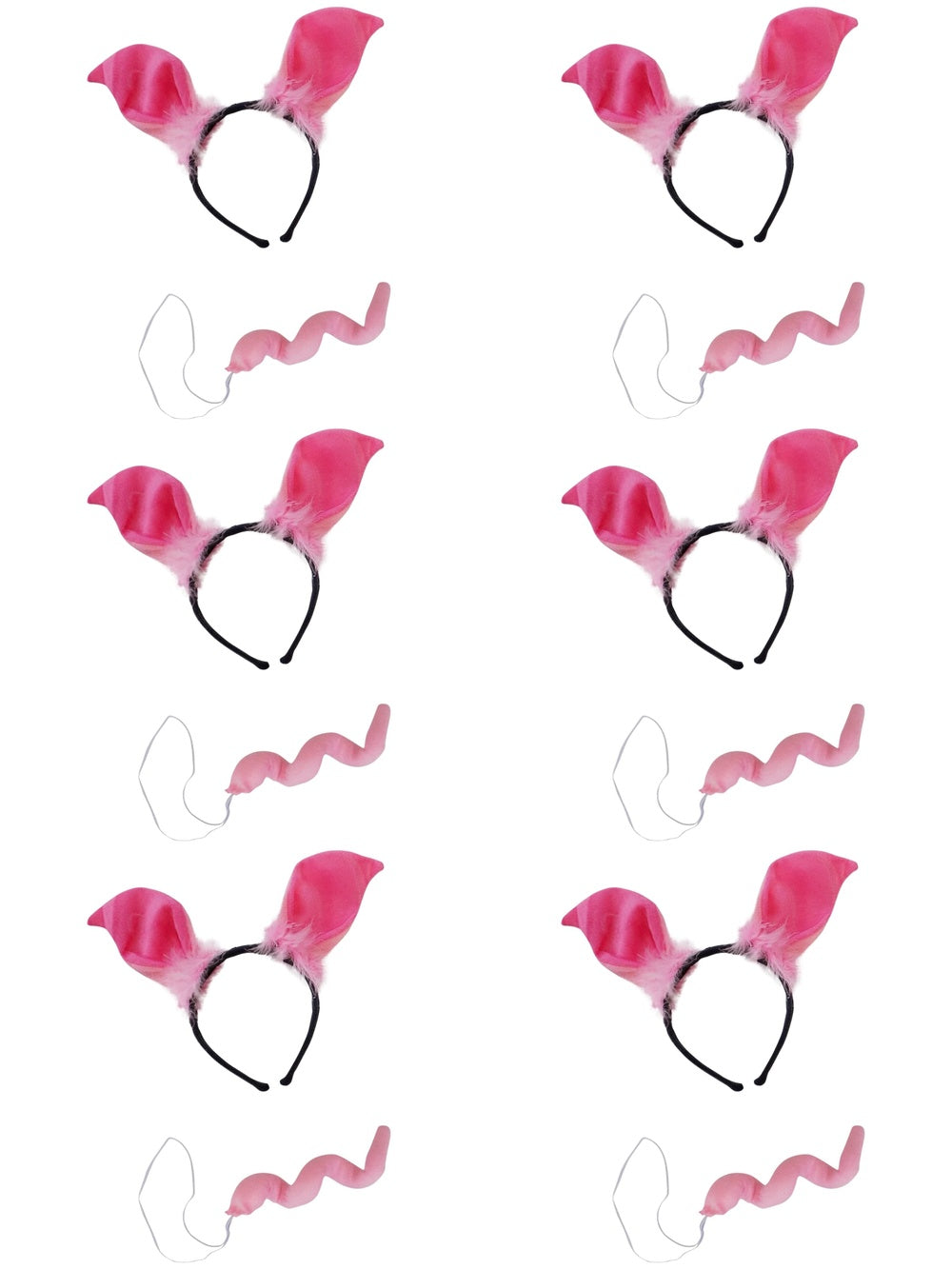 Pig Headband Ears & Tail, Kid or Adult Size Costume Accessories