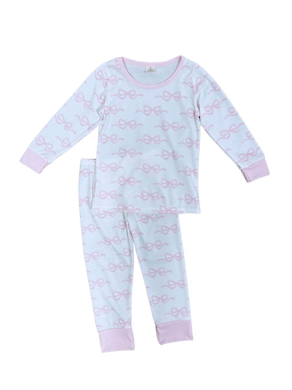 Pink Bow Perfect Girls Long Sleeve Pajamas - Sydney So Sweet