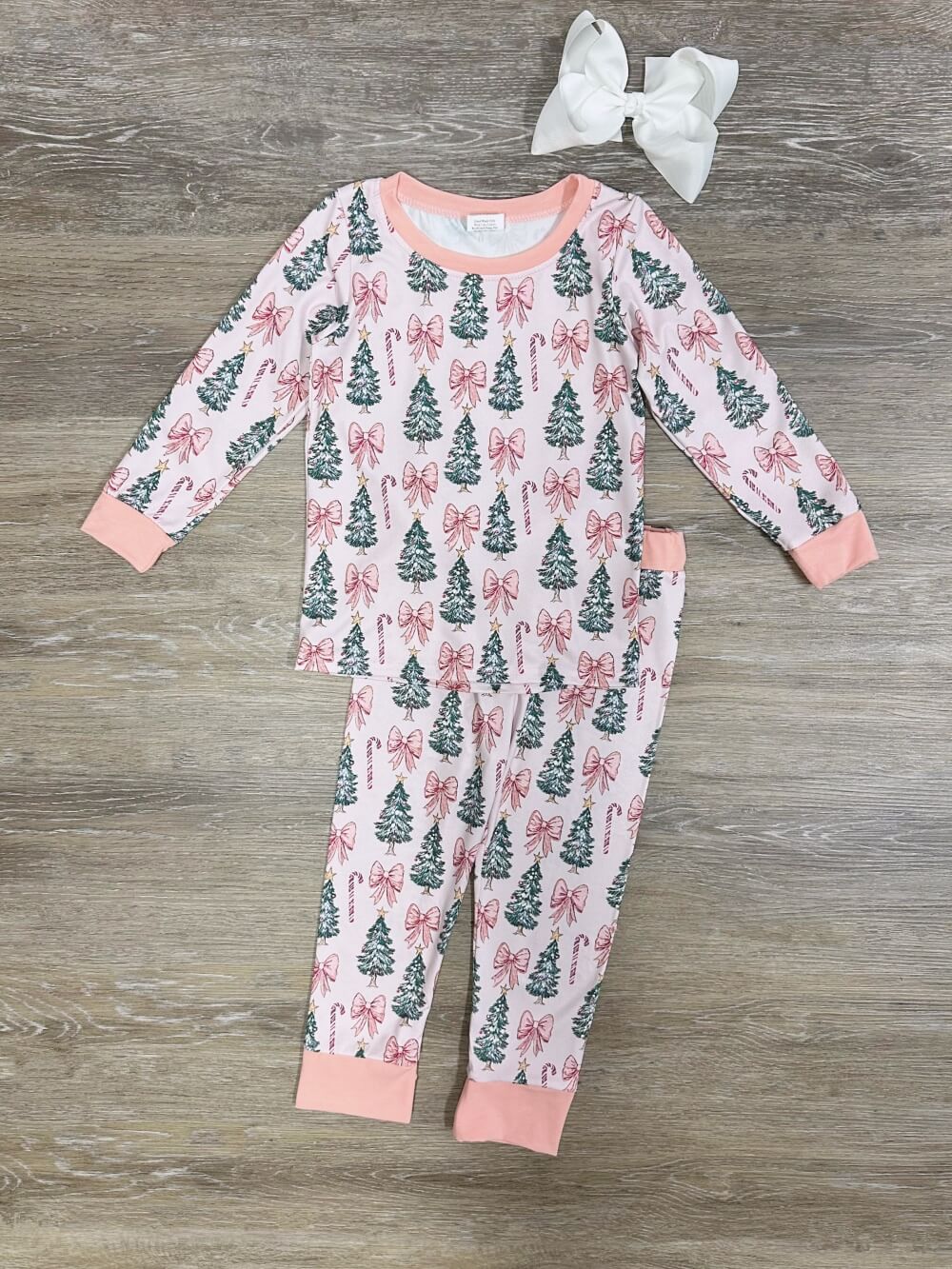 Pink Coquette Bow Christmas Tree Pajamas - Sydney So Sweet