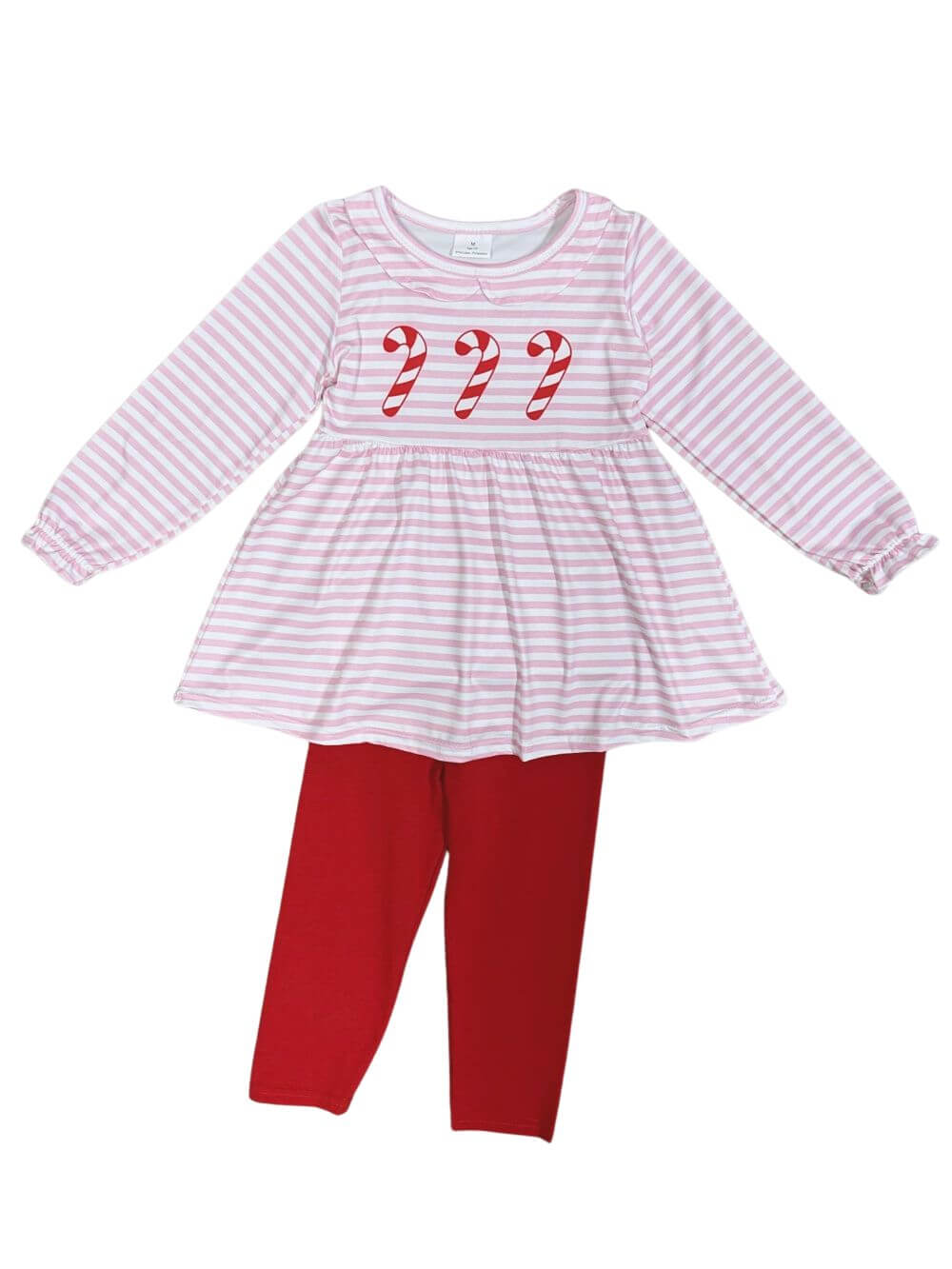 Pink Peppermint Stripe Girls Christmas Outfit - Sydney So Sweet