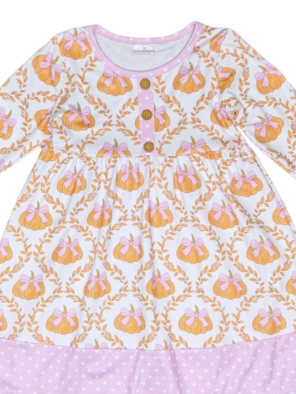 Pink Polka Dot Pumpkin Patch Girls Dress