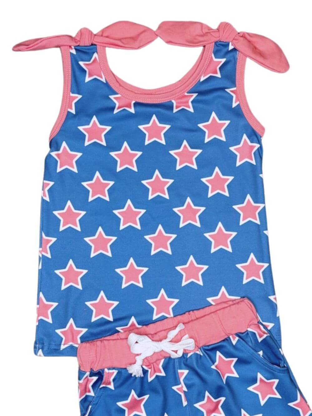 Pink Star Bright Girls Shorts Outfit