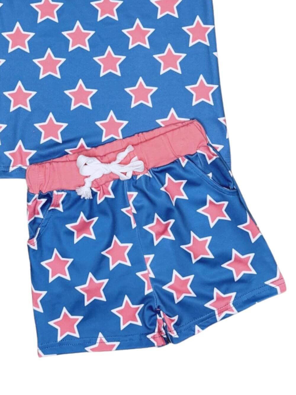 Pink Star Bright Girls Shorts Outfit