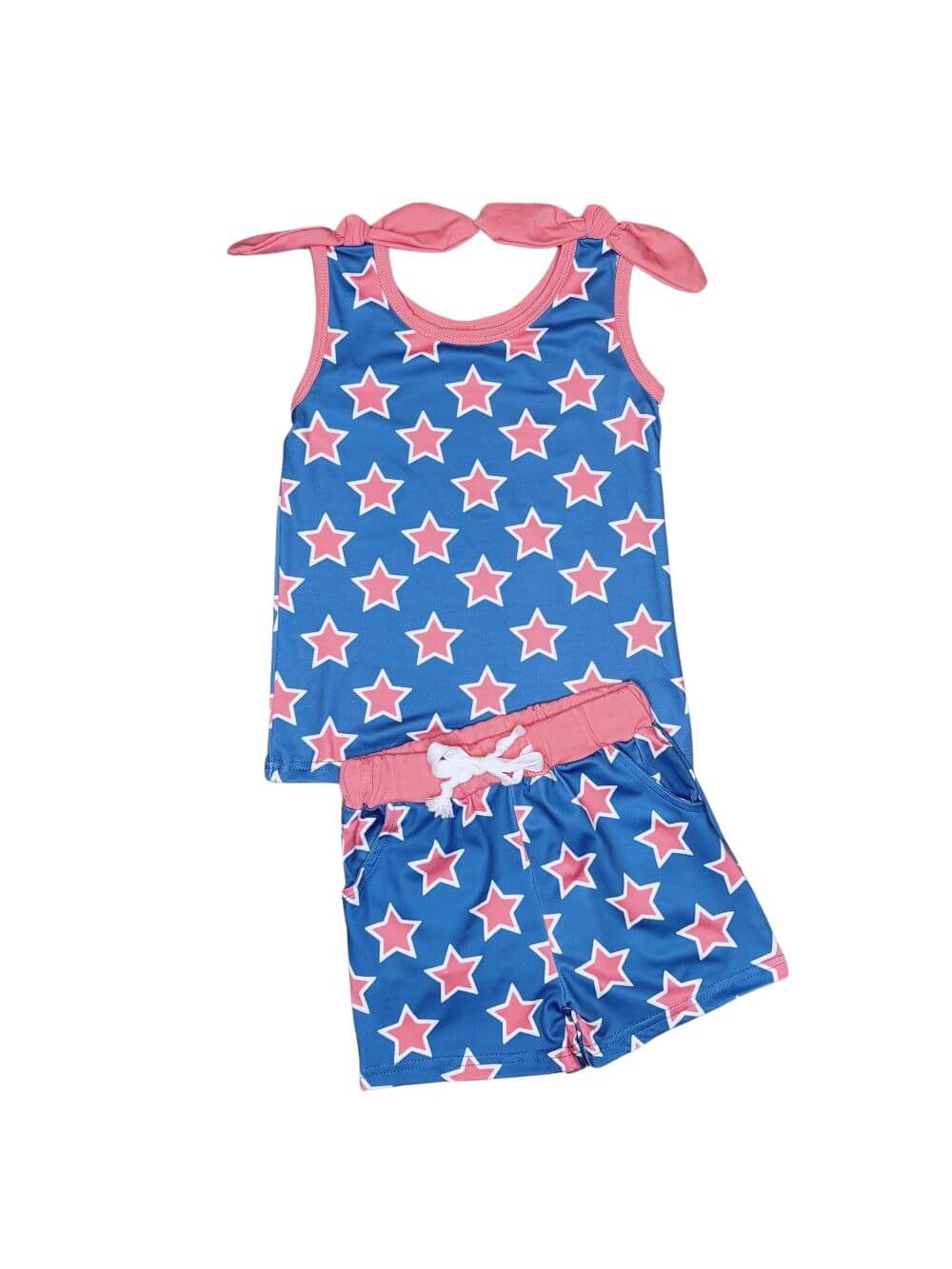 Pink Star Bright Girls Shorts Outfit