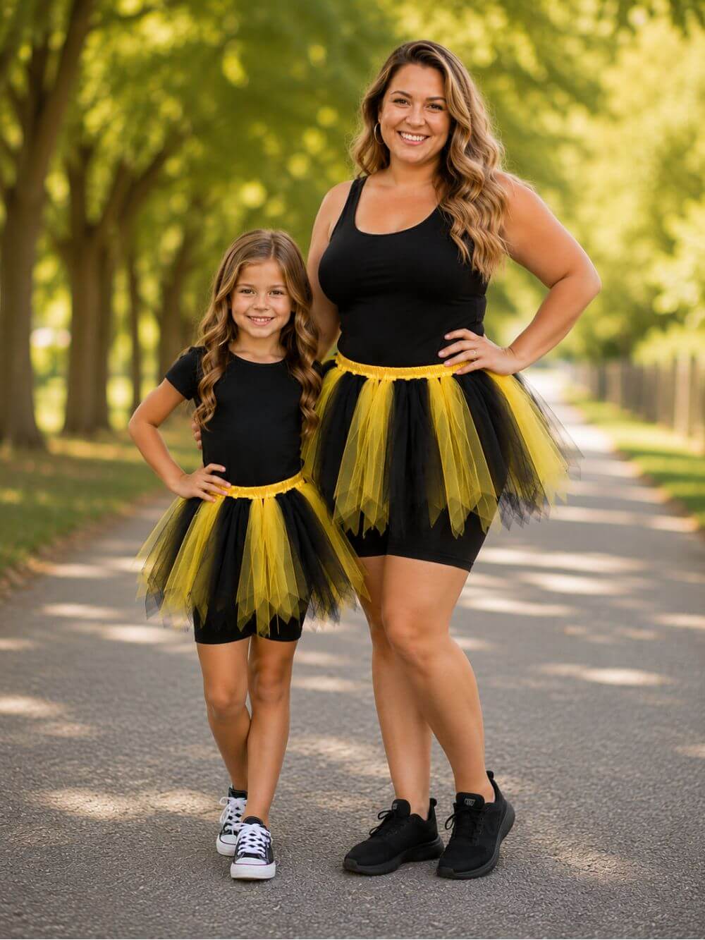 Yellow & Black Fairy Costume Pixie Tutu Skirt for Kids, Adults, Plus