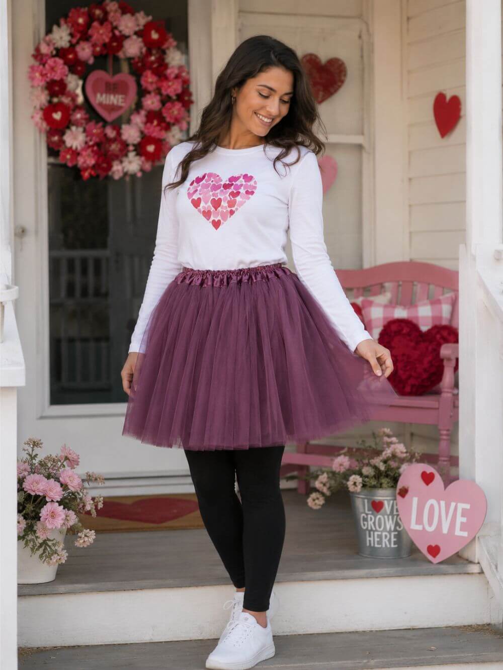 Plum Tutu Skirt for Women – 3-Layer Tulle Ballet Skirt for Costume, Dress-Up, Dance, & Cosplay