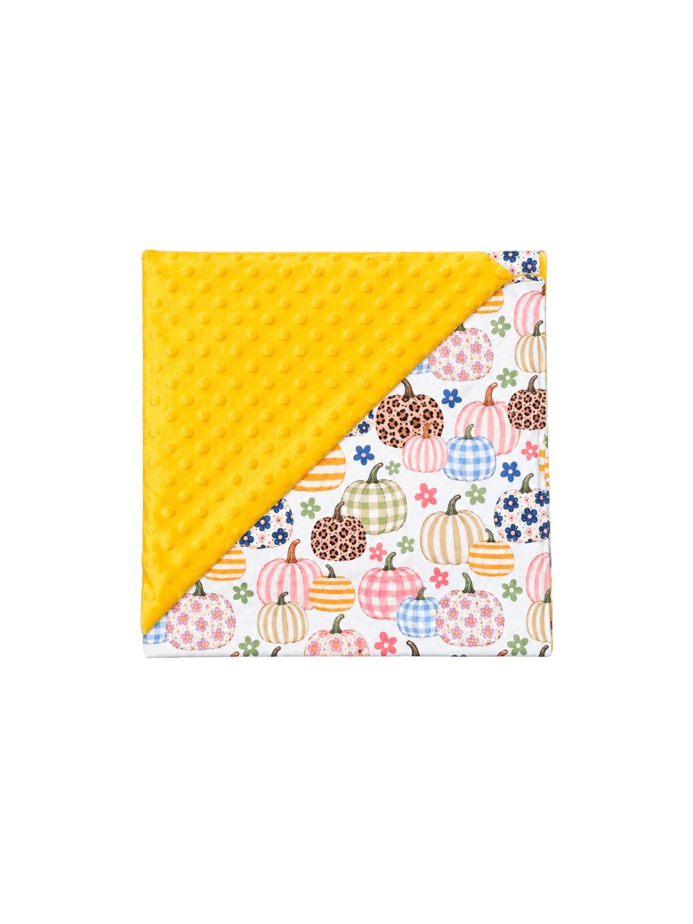 Pretty Patterned Pumpkins Baby or Toddler Minky Dot Blanket