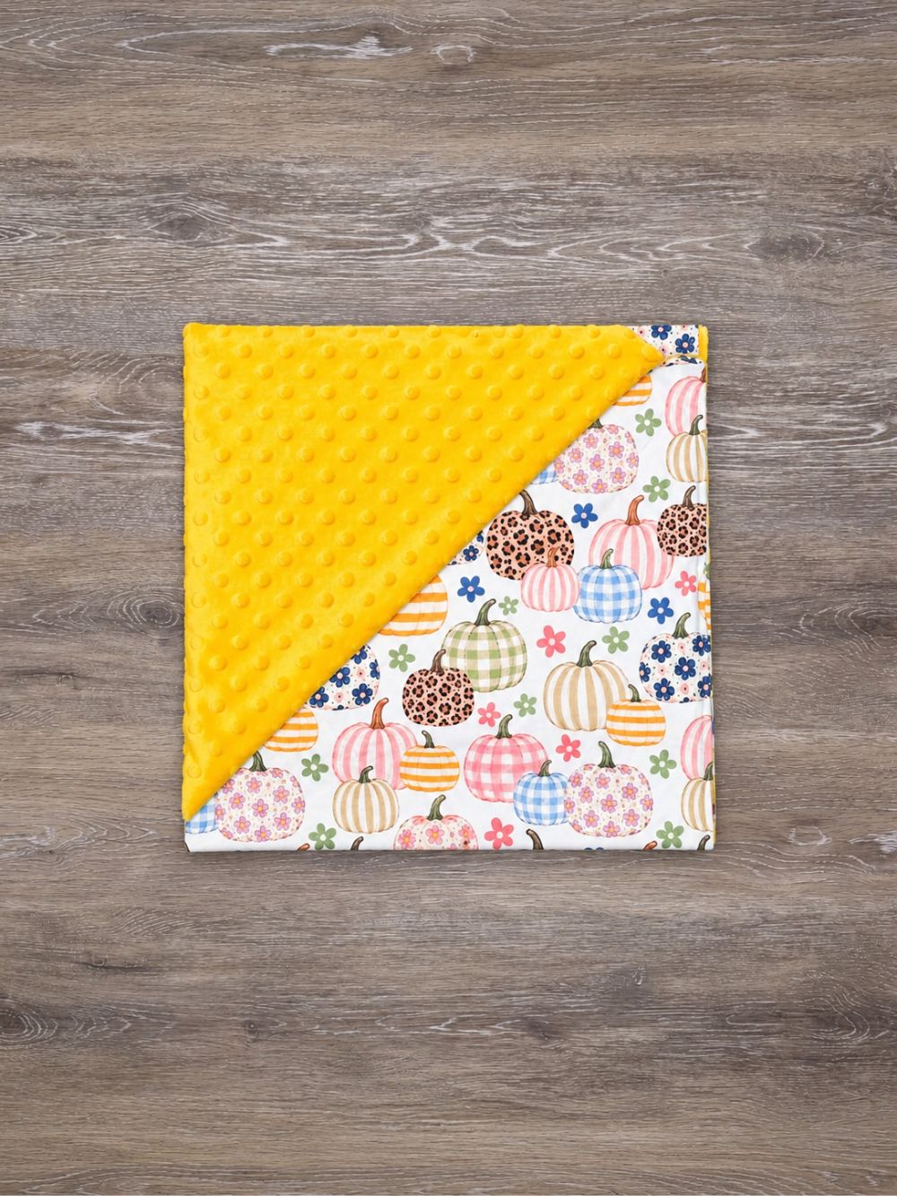 Pretty Patterned Pumpkins Baby or Toddler Minky Dot Blanket