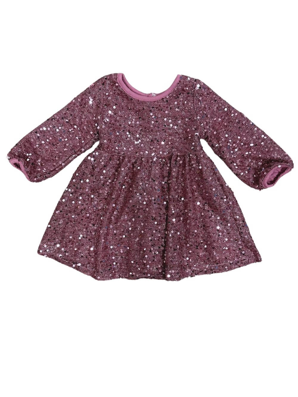 Pretty Pink Sparkle Girls Long Sleeve Sequin Special Occasion Dress - Sydney So Sweet