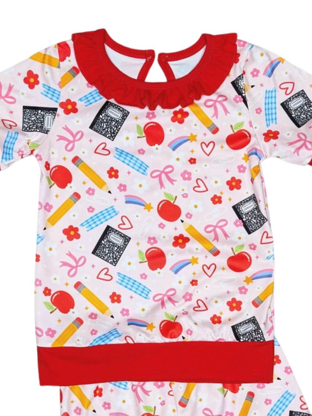 Pretty School Days Girls Back to School Matching Shorts Outfit