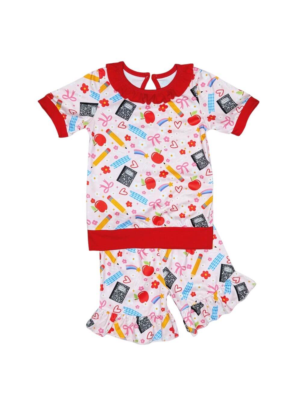 Pretty School Days Girls Back to School Matching Shorts Outfit