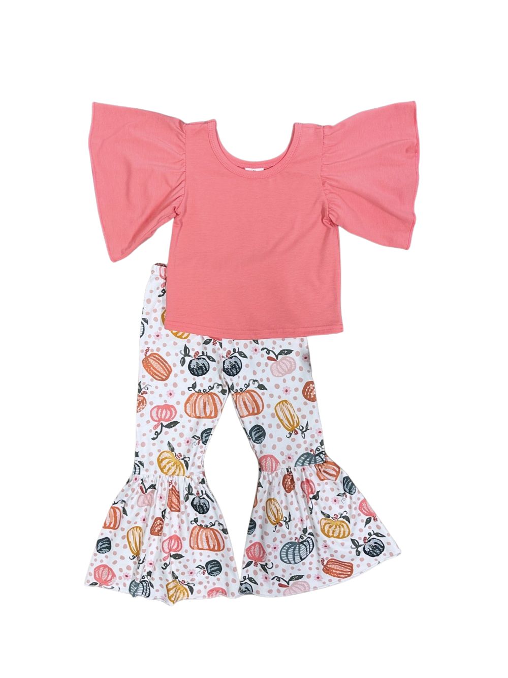 Pretty in Pumpkins Girls Bell Bottom Pants Outfit - Sydney So Sweet