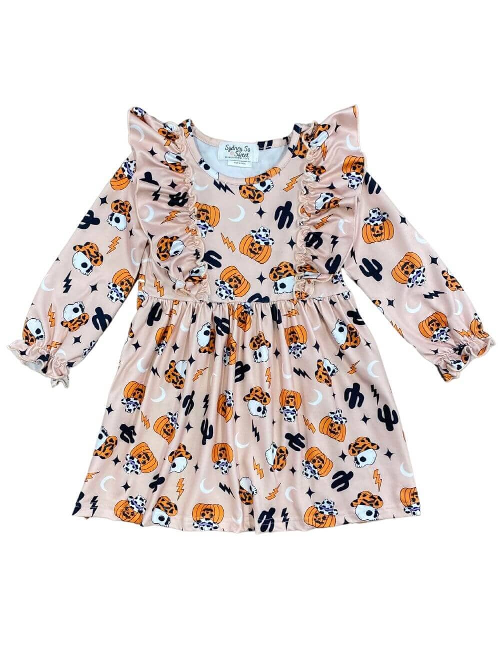 Pumpkin Cowboy Western Halloween Girls Dress - Sydney So Sweet