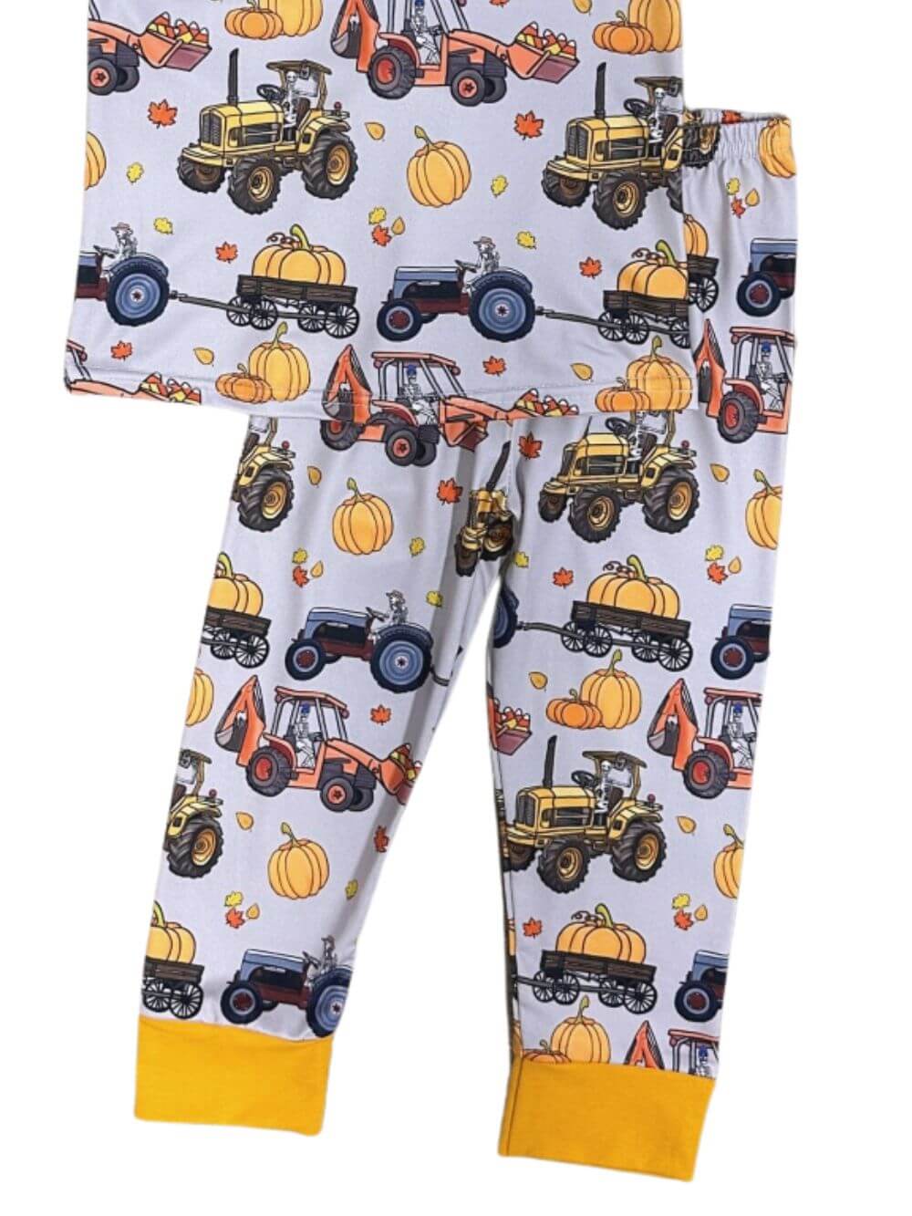 Pumpkin Haulin’ Boys Tractor Farm Fall Pajama Set - Sydney So Sweet