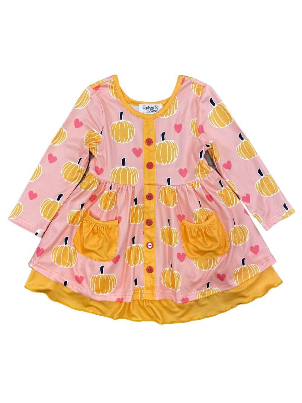 Pumpkin Love Pink & Orange Girls Dress - Sydney So Sweet