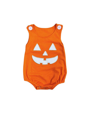 Pumpkin Orange Baby Bubble Romper - Sydney So Sweet