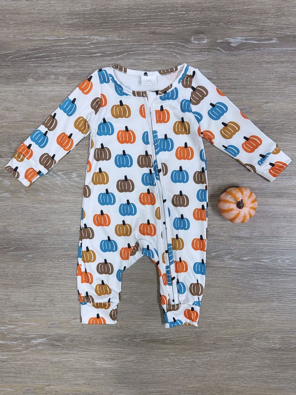 Pumpkin Perfect Boys Pumpkin Zip Romper - Sydney So Sweet