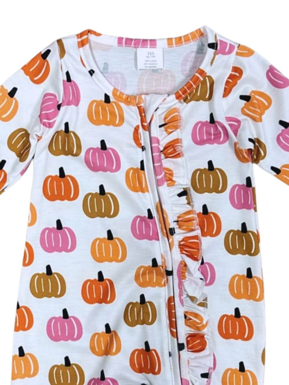 Pumpkin Perfect Girls Pumpkin Zip Romper - Sydney So Sweet