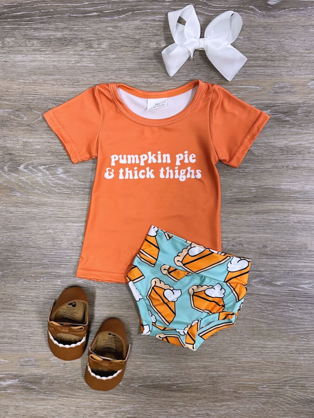 Pumpkin Pie &amp; Thick Thighs 2 Piece Baby Outfit - Sydney So Sweet