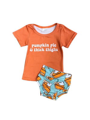 Pumpkin Pie & Thick Thighs 2 Piece Baby Outfit - Sydney So Sweet