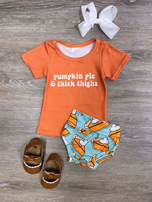 Pumpkin Pie & Thick Thighs 2 Piece Baby Outfit - Sydney So Sweet