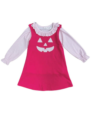 Pumpkin Pink Girls Jumper and Long Sleeve Shirt Outfit - Sydney So Sweet