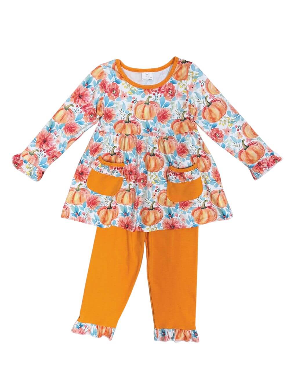 Pumpkin Posies Girls Ruffle Pocket Outfit - Sydney So Sweet
