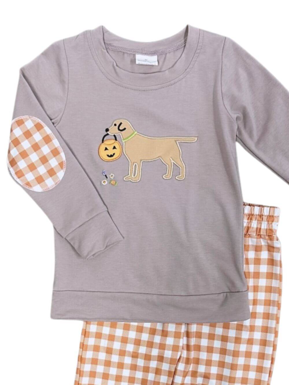 Pumpkin Pup Boys Fall Jogger Outfit - Sydney So Sweet