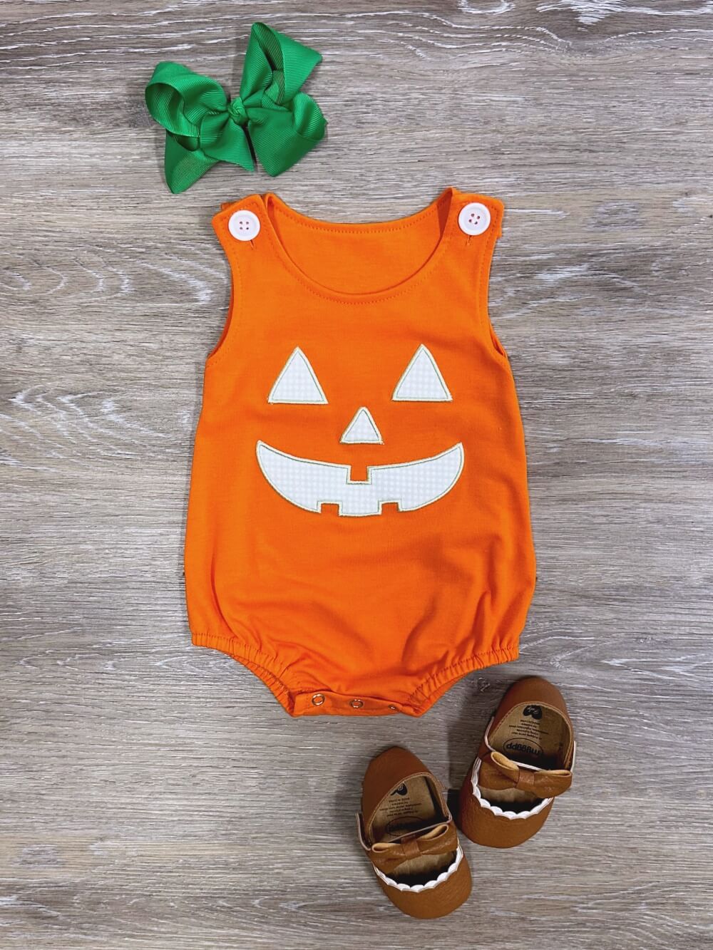 Pumpkin Orange Baby Bubble Romper - Sydney So Sweet