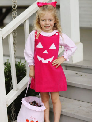 Pumpkin Pink Girls Jumper and Long Sleeve Shirt Outfit - Sydney So Sweet