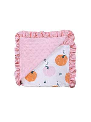 Pumpkins Please Baby or Toddler Minky Dot Blanket - Sydney So Sweet