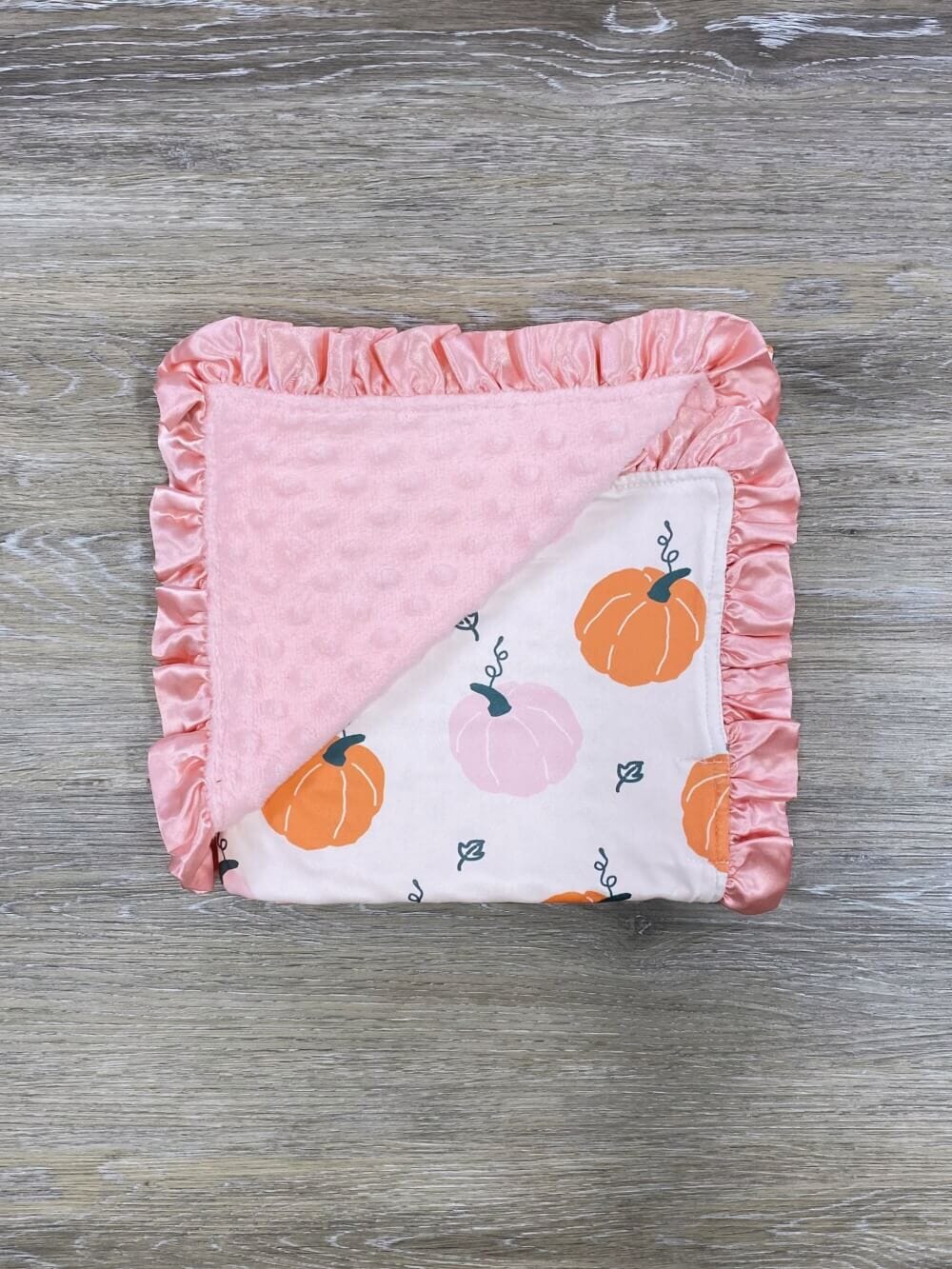 Pumpkins Please Baby or Toddler Minky Dot Blanket - Sydney So Sweet