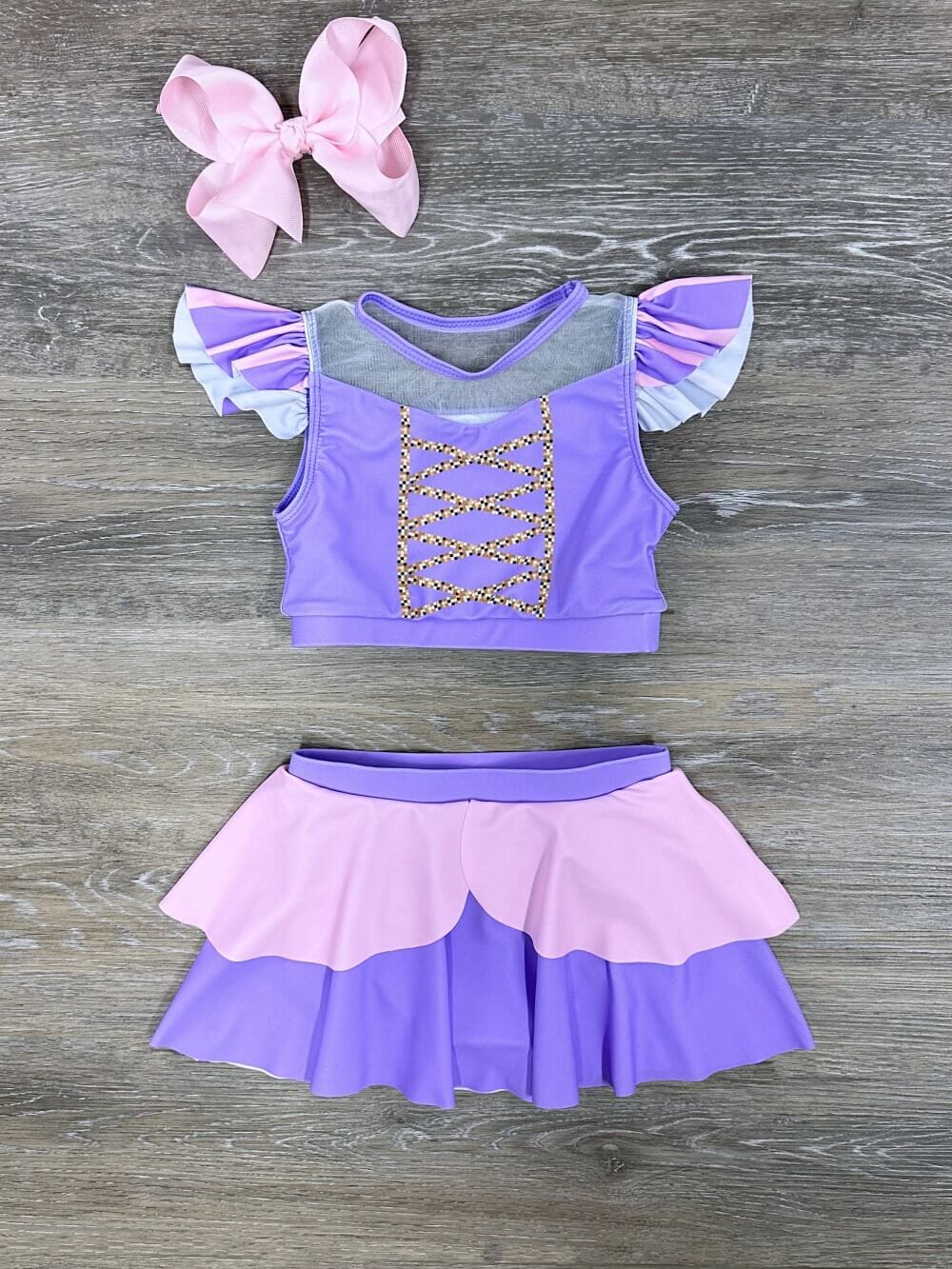 Purple Princess 2 Piece Skirted Swimsuit - Sydney So Sweet