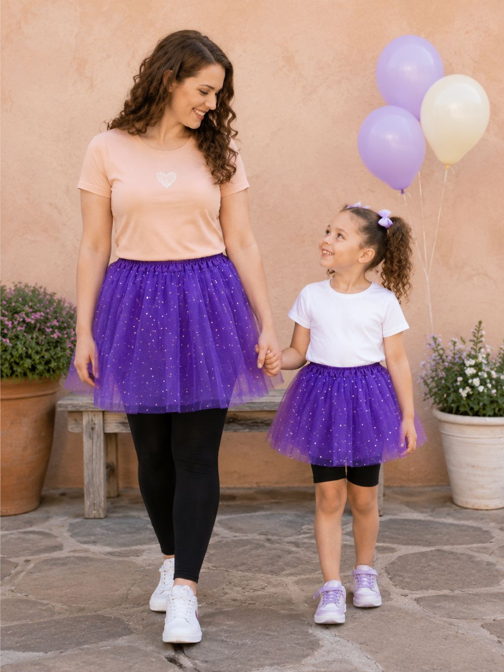 Purple Sequin Heart Tutu Skirt Costume for Toddler, Girls, Women, Plus