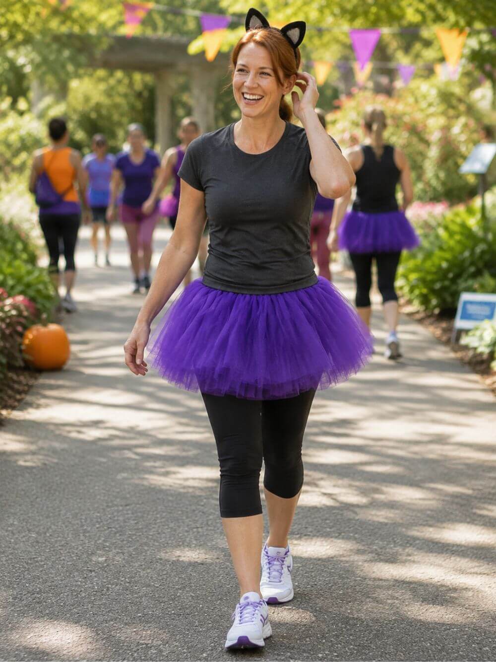 Purple - 5 Layer Tutu Skirt for Running, Dress-Up, Costumes