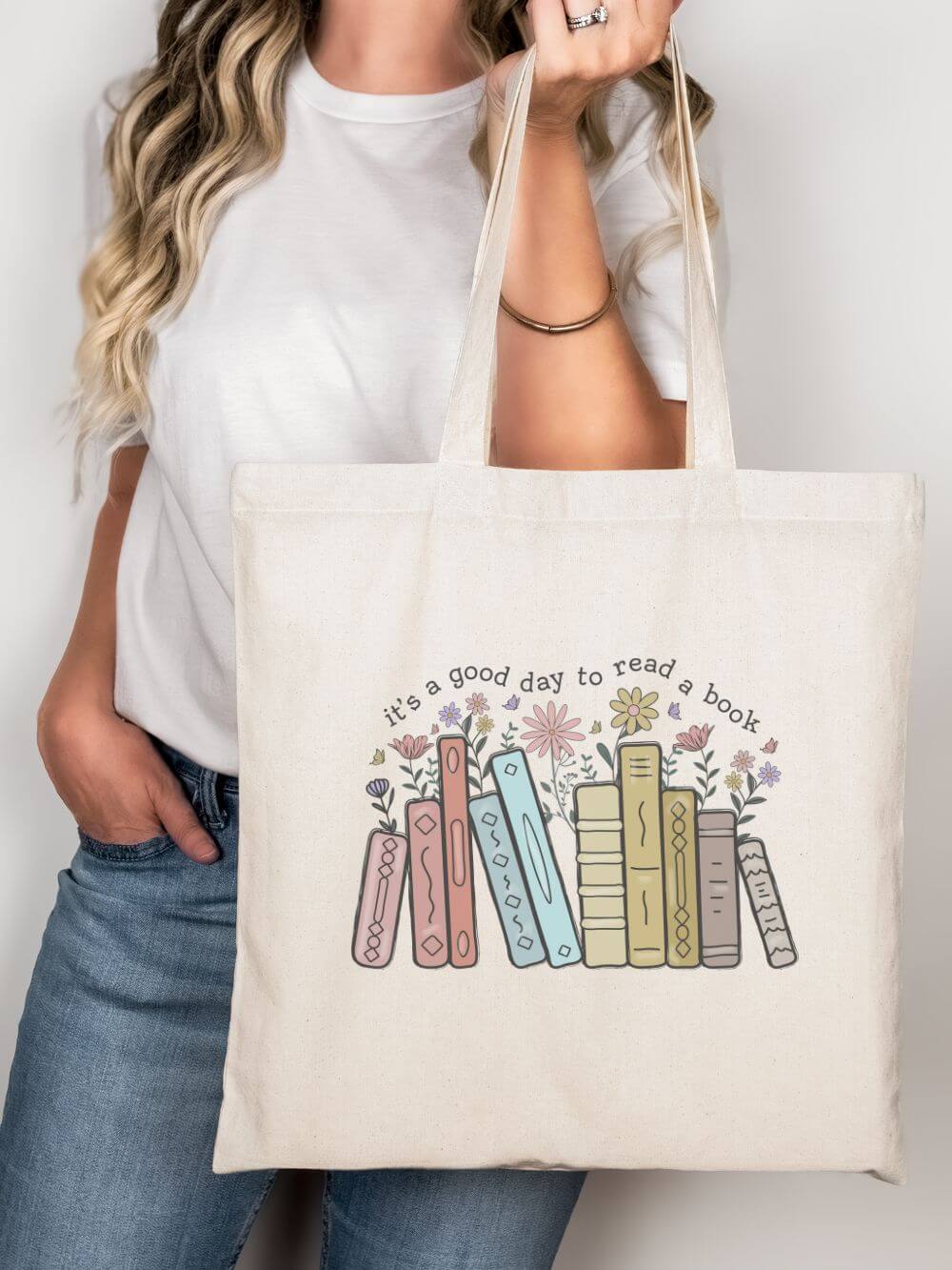 It&#39;s a Good Day to Read a Book Cotton Canvas Tote Bag - Sydney So Sweet