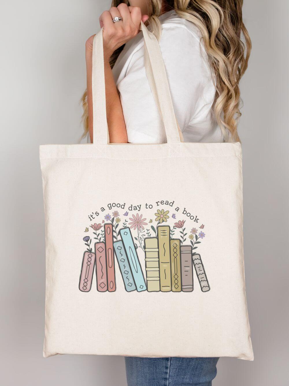 It's a Good Day to Read a Book Cotton Canvas Tote Bag - Sydney So Sweet