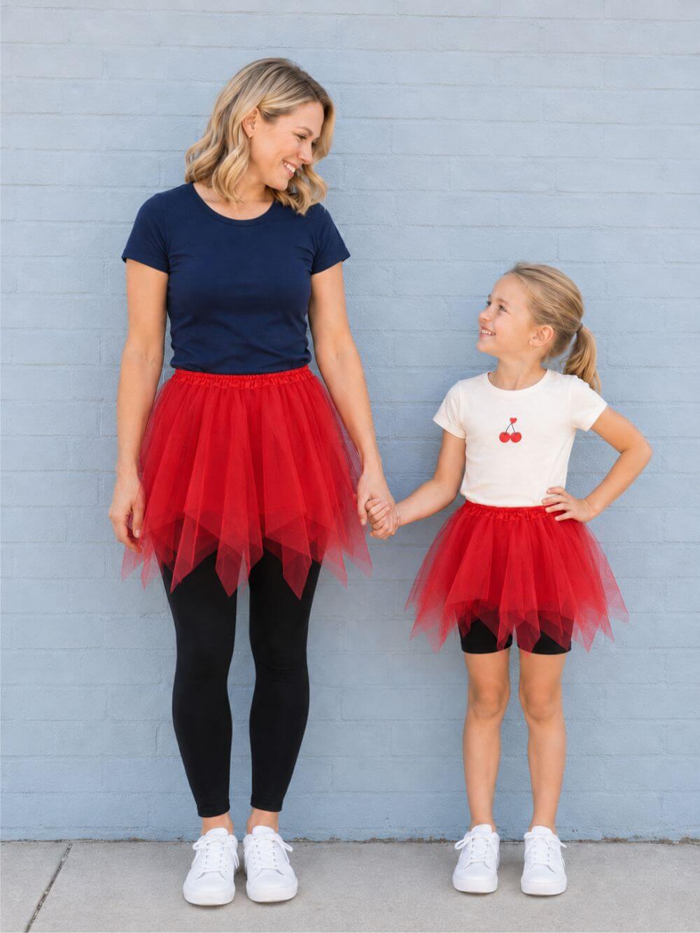 Red Fairy Costume Pixie Tutu Skirt for Kids, Adults, and Plus Size