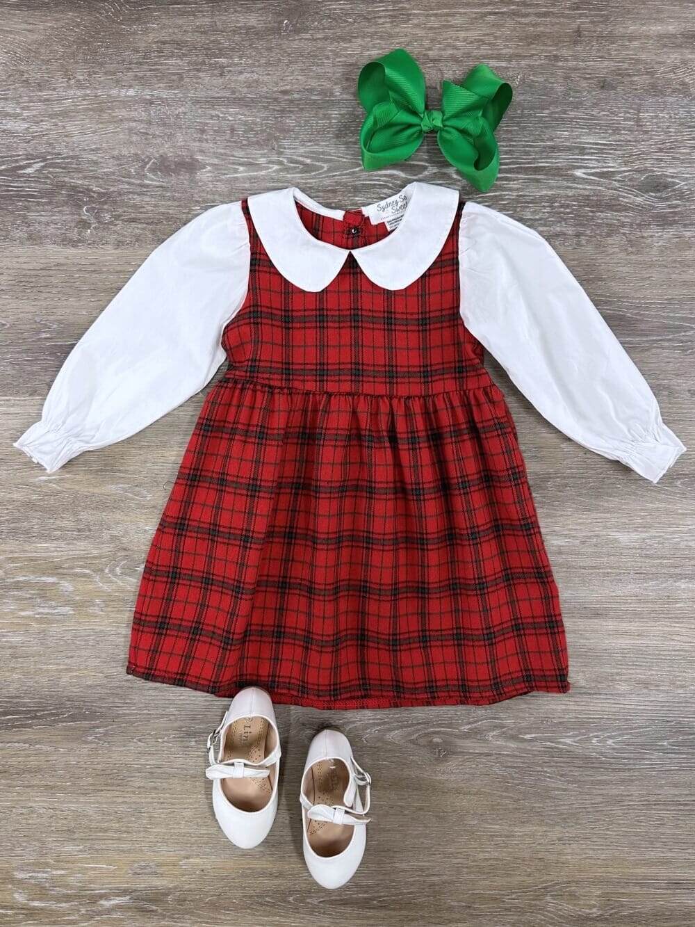 Red Plaid Flannel Girls Collared Dress - Sydney So Sweet