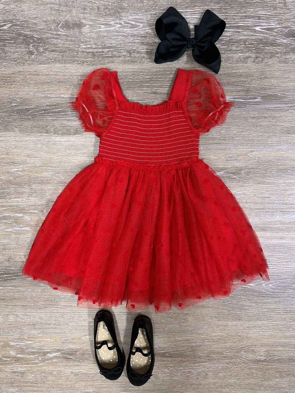 Red Heart Tulle Chiffon Special Occasion Girls Tutu Dress - Sydney So Sweet